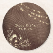 木素朴の弦のラ結婚イト ラウンドペーパーコースター (正面)