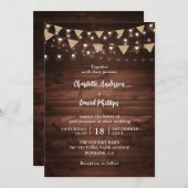 木素朴の弦のラ結婚イト 招待状 (正面/裏面)