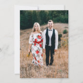 木素朴の弦ライトウェディング日付を保存 セーブザデート (裏面)