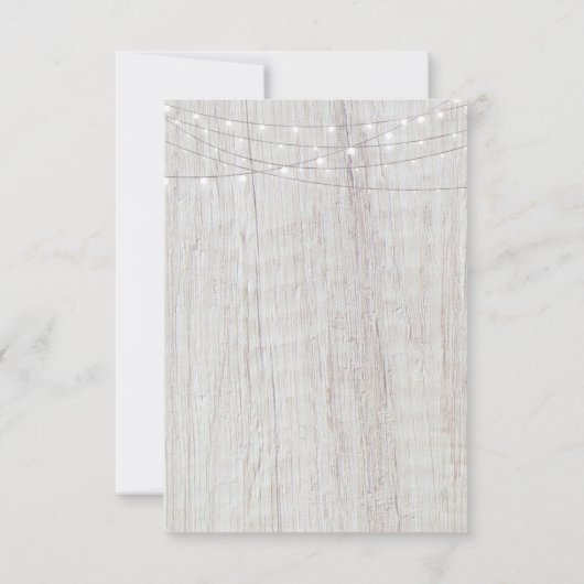 木素朴の弦ライトウェディング日付を保存 セーブザデート (裏面)