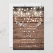 木素朴の弦ライトフローラ結婚の セーブザデート (正面)