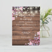 木素朴の弦ライトフローラ結婚の 招待状 (スタンド正面)