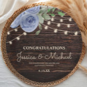 木素朴の弦ライトブルーフローラ結婚ズ ペーパープレート