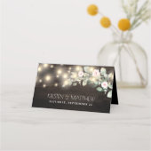 木素朴の弦ライトボホグリーン結婚ズ プレイスカード (裏面)