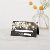 木素朴の弦ライトボホグリーン結婚ズ プレイスカード (正面)