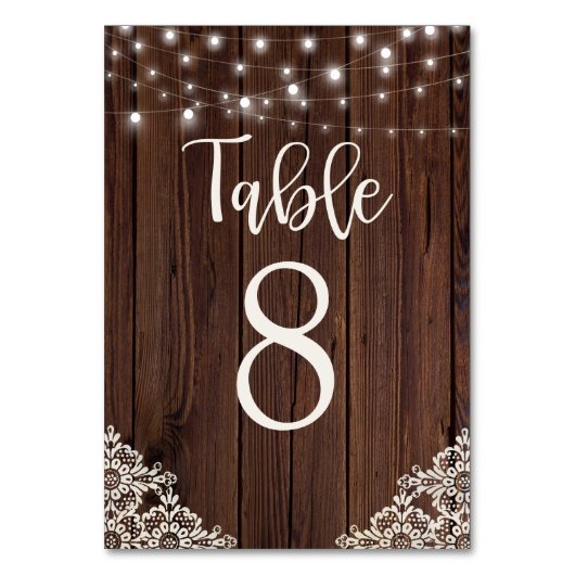 木素朴の弦ライトライ結婚ス テーブルナンバー (正面)