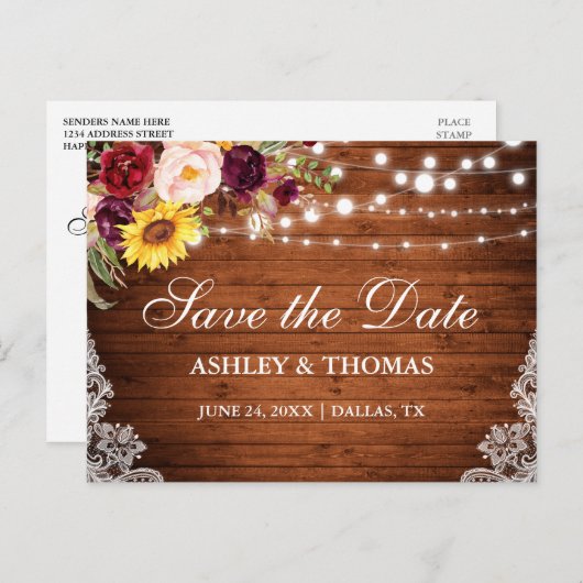 木素朴の弦ライトレースフローラ 案内ポストカード (正面/裏面)