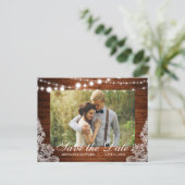 木素朴の弦ライトレース写真の保存日付 ポストカード (スタンド正面)