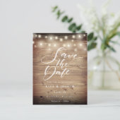 木素朴の文字列ライトスクリプト日付の保存 ポストカード (スタンド正面)