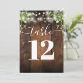 木素朴の文字列ライト緑のテーブル番号 招待状 (スタンド正面)
