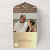 木素朴の書結婚道が一斉に始まる オールインワン招待状 (外側)