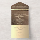 木素朴の書結婚道が一斉に始まる オールインワン招待状 (内側)