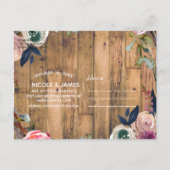 木素朴の枝フローラリース日付の保存 案内ポストカード (裏面)