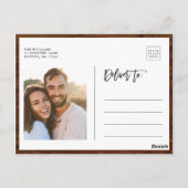 木素朴の植物写真結婚式の日付を保存 ポストカード (裏面)