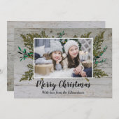 木素朴の植物学メリークリスマスフォトカード シーズンカード (正面/裏面)