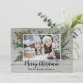 木素朴の植物学メリークリスマスフォトカード シーズンカード (スタンド正面)