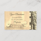 木素朴の樹皮オーバル金ゴールド縁ど木目のロゴ 名刺 (裏面)