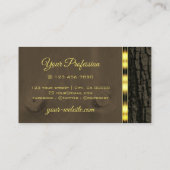 木素朴の樹皮ダークブラウン木目金ゴールド縁ど 名刺 (裏面)