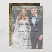 木素朴の樹皮ハートグラデーション結婚写真 招待状 (正面/裏面)