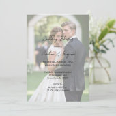 木素朴の樹皮ハートグラデーション結婚写真 招待状 (スタンド正面)