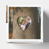 木素朴の樹皮ハート結婚写真 フェイバーボックス (上部)