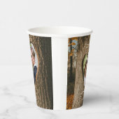 木素朴の樹皮ハート結婚写真 紙コップ (右)