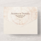 木素朴の樹皮ユニーク結婚は オールインワン招待状 (裏面)