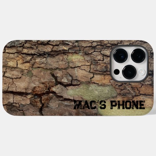 木素朴の樹皮、屋外の自然パターンのケース – マット Case-Mate iPhoneケース (裏面 (横))