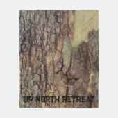 木素朴の樹皮、屋外の自然パターン フリースブランケット (正面)