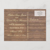 木素朴の樽結婚の日付を除く 案内ポストカード (裏面)