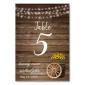 木素朴の樽、ひまわり – テーブル番号 (正面)