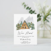 木素朴の水の色の木々の移動の小屋 案内ポストカード (スタンド正面)