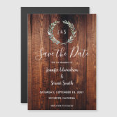 木素朴の水の色葉の日付を保存 マグネット招待状 (正面/裏面)