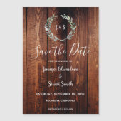 木素朴の水の色葉の日付を保存 マグネット招待状 (正面)