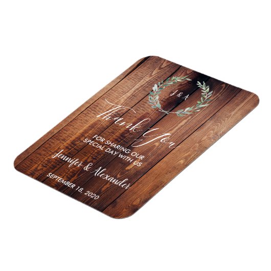 木素朴の水の色葉はありがとう結婚さん マグネット (左側)