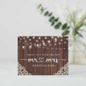 木素朴の照明レース新しいミセス・サンキュー・ポスト サンキューカード (スタンド正面)