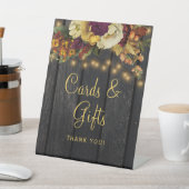 木素朴の秋の秋の結婚式カードのギフトサイン 台座サイン (インサイチュ)