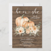 木素朴の秋カボチャの性別を明かす 招待状 (正面)