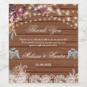 木素朴の糸が赤ちゃんの息を照ら結婚す ワインラベル (シングルラベル)