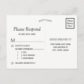 木素朴の糸のライトとレース RSVPの食事 インビテーションポストカード (裏面)