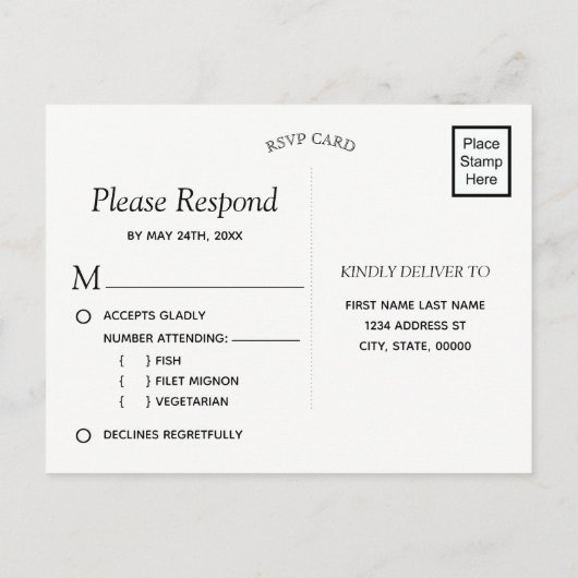 木素朴の糸のライトとレース RSVPの食事 インビテーションポストカード (裏面)