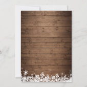 木素朴の糸ライトスノーフレーク冬の結婚式 招待状 (裏面)