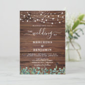 木素朴の糸ライトユーカリ結婚ズ 招待状 (スタンド正面)