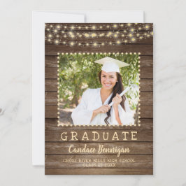 木素朴の糸ライト写真卒業 案内状