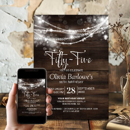 木素朴の糸ライト55th誕生日パーティー 招待状