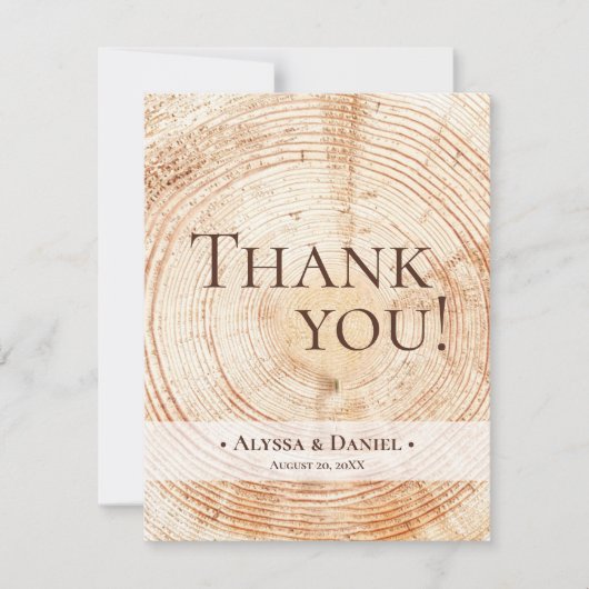 木素朴の結婚写真 サンキューカード (正面)