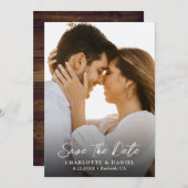 木素朴の結婚写真Date Cardを保存 セーブザデート (正面/裏面)