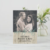 木素朴の結婚式の日付の発表を保存 招待状 (スタンド正面)