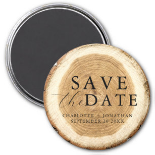 木素朴の結婚式の日付磁石を保存 マグネット