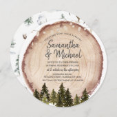 木素朴の結婚糸の光 招待状 (正面/裏面)